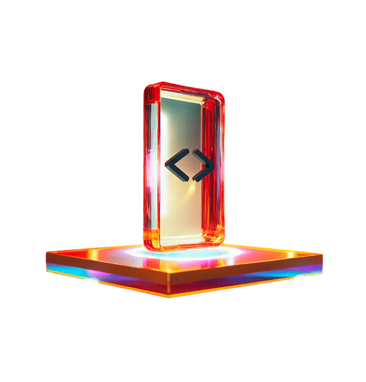 Development - 3D icon representing coding and software development